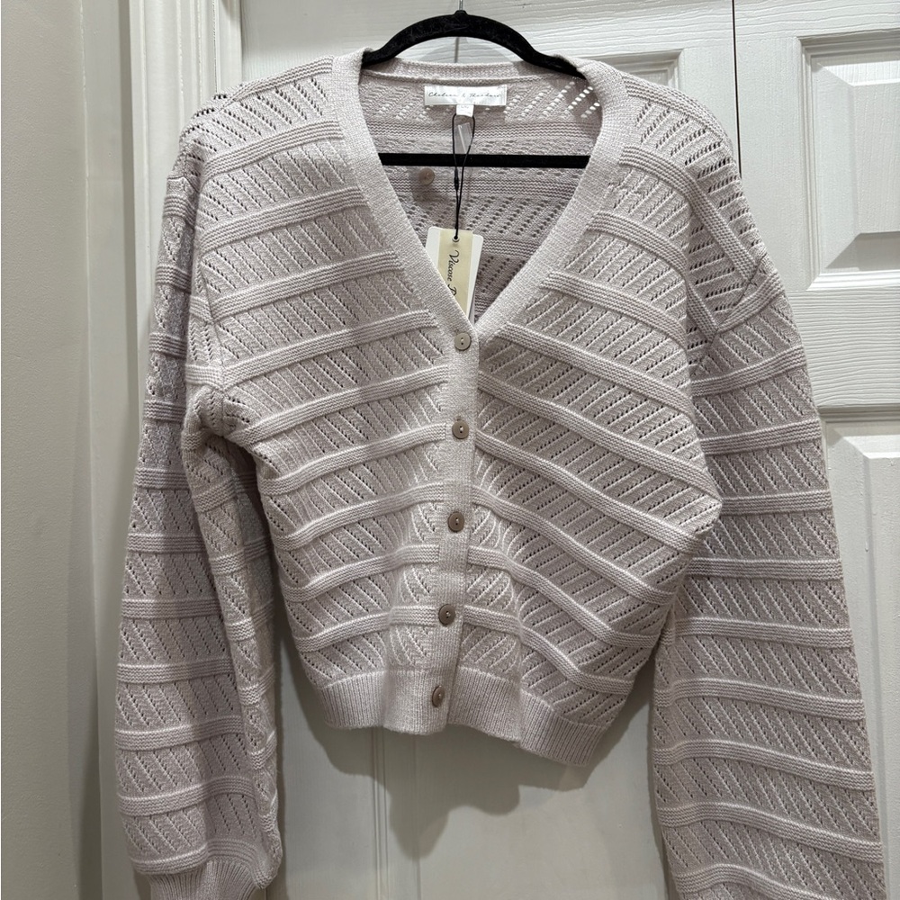 Cropped Cream Colored Cardigan